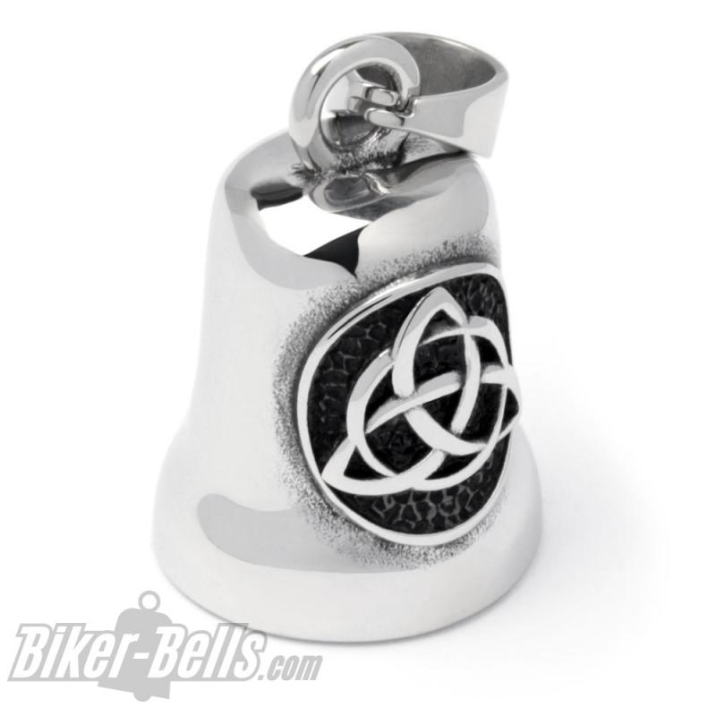 Triqueta Biker-Bell aus Edelstahl Wikinger Ride Bell silber Motorrad Glücksglöckchen